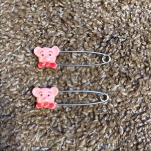 Vintage Gerber cloth baby diaper pins lot of 2 pink